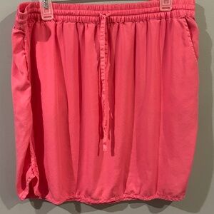 Crown & Ivy Coral Pink Tencel Lyocell Elastic Waist Skirt Size XL